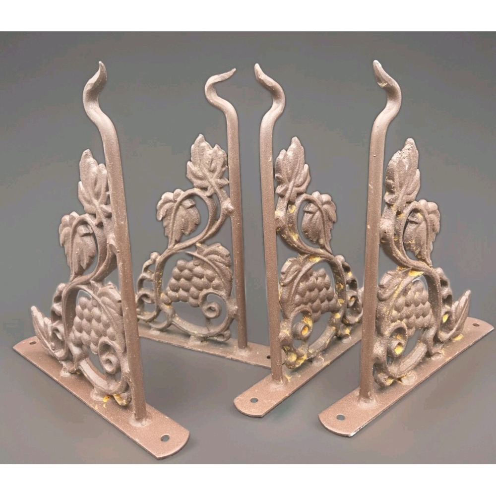 Set of 4 Cast Iron Grapevine plant hangers 9"x8" – Rustic Farmhouse Corbel...